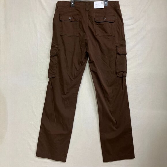 Goodfellow & Co Men's 32X32 Brown Straight Fit Cargo Pants Mid Rise Fly Button - Picture 11 of 14